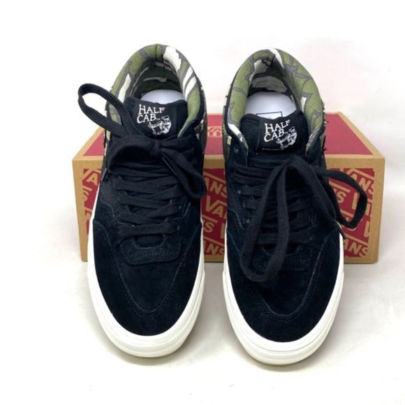 VANS Half Cab 33 DX Shoes Mid Black Camo Suede Skate Sneakers Women VN0A5KX6Y28 - Picture 7 of 11